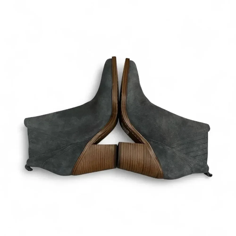 Marc Fisher Charcoal Gray Suede Ankle Booties